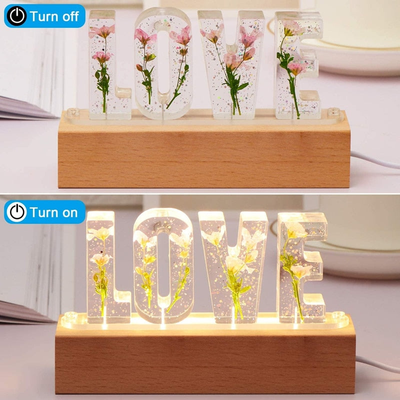 20% OFF. You may choose more than one discounted item with purchase of at least one full price item. Customized A To Z Letters, Dried Flower Night Light, Creative Romantic Table Lamp, Gift for Couple and lovers.