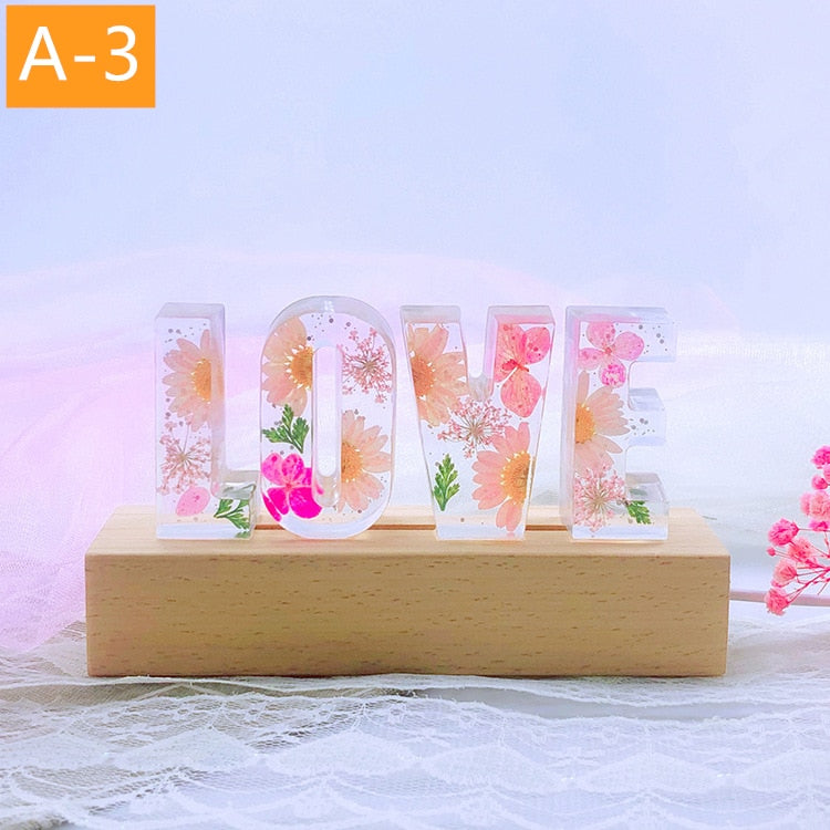 20% OFF. You may choose more than one discounted item with purchase of at least one full price item. Customized A To Z Letters, Dried Flower Night Light, Creative Romantic Table Lamp, Gift for Couple and lovers.