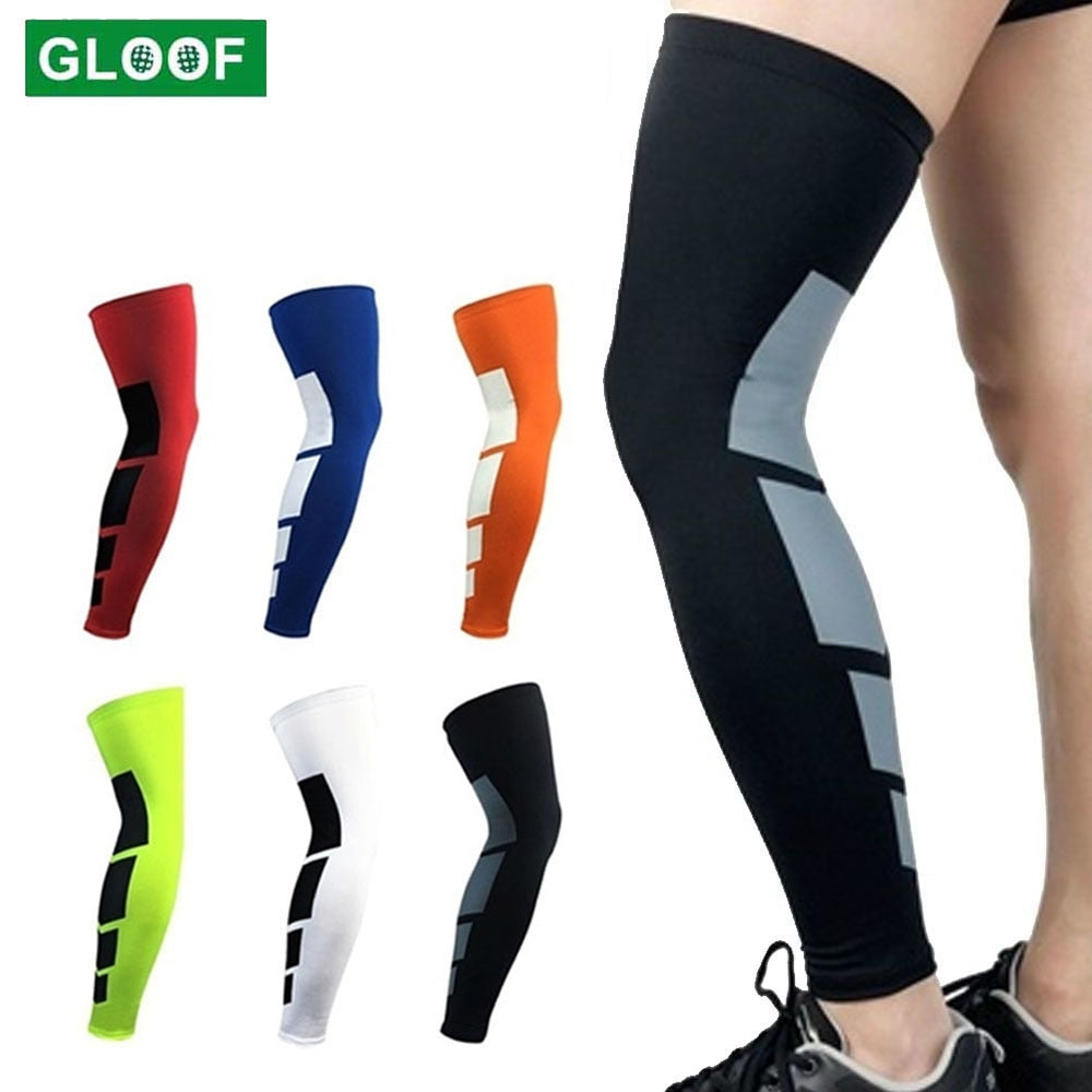 Golfer Full Length Leg Compression Sleeve, Basketball Knee Brace Protect Calf, Shin Splint Support for Pain Relief and Recovery.