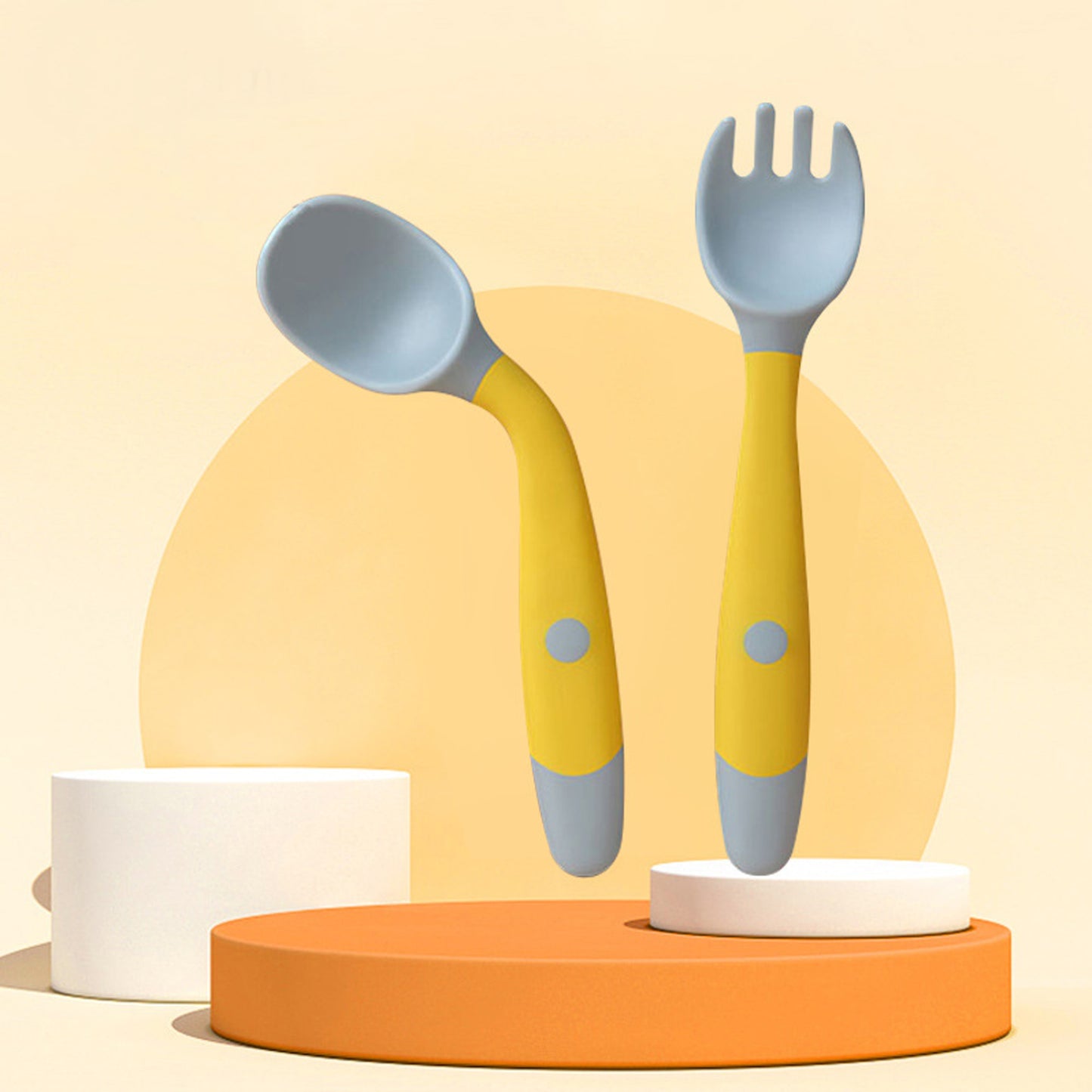 FREE GIFT with a purchase of at least one full price non discounted item. Baby Silicone Spoon Utensils Set, Toddler Learn Training Bendable Soft Fork, Infant / Babies / Children Tableware.