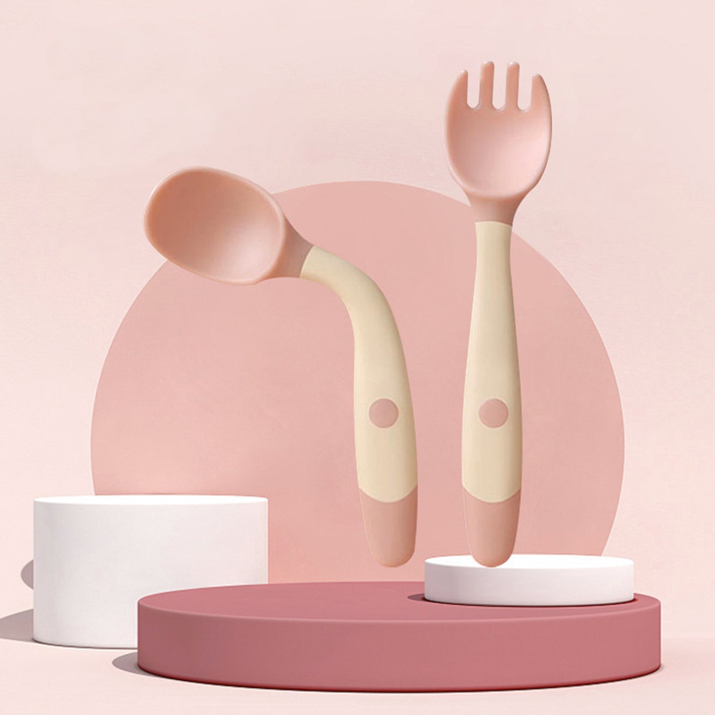 FREE GIFT with a purchase of at least one full price non discounted item. Baby Silicone Spoon Utensils Set, Toddler Learn Training Bendable Soft Fork, Infant / Babies / Children Tableware.