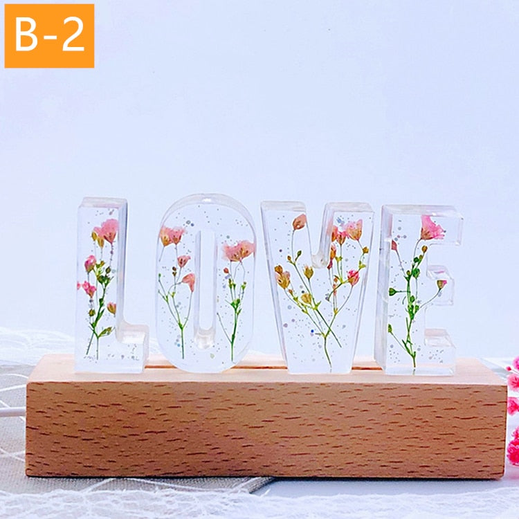 20% OFF. You may choose more than one discounted item with purchase of at least one full price item. Customized A To Z Letters, Dried Flower Night Light, Creative Romantic Table Lamp, Gift for Couple and lovers.