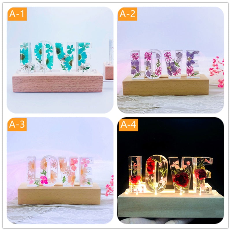 20% OFF. You may choose more than one discounted item with purchase of at least one full price item. Customized A To Z Letters, Dried Flower Night Light, Creative Romantic Table Lamp, Gift for Couple and lovers.