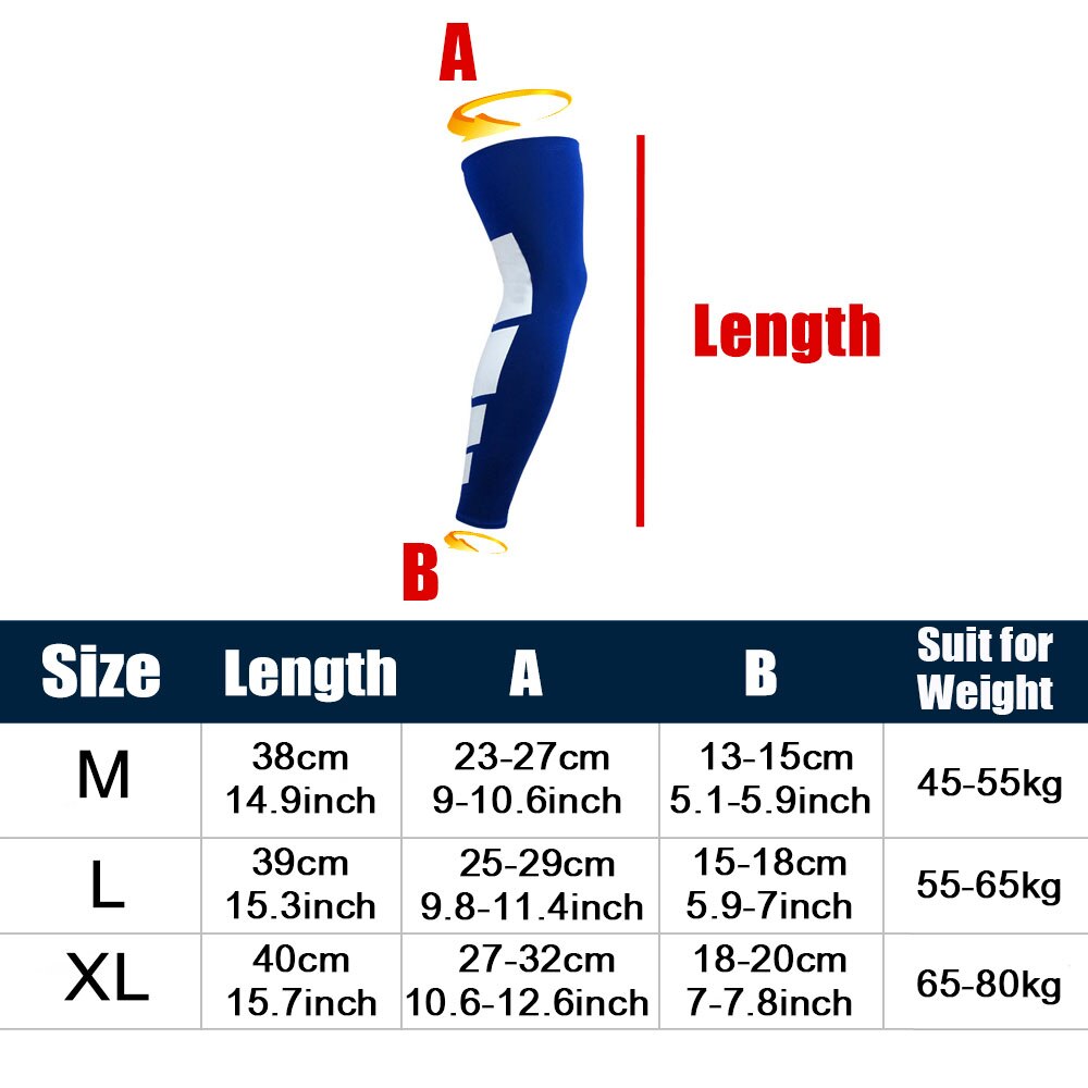 Golfer Full Length Leg Compression Sleeve, Basketball Knee Brace Protect Calf, Shin Splint Support for Pain Relief and Recovery.