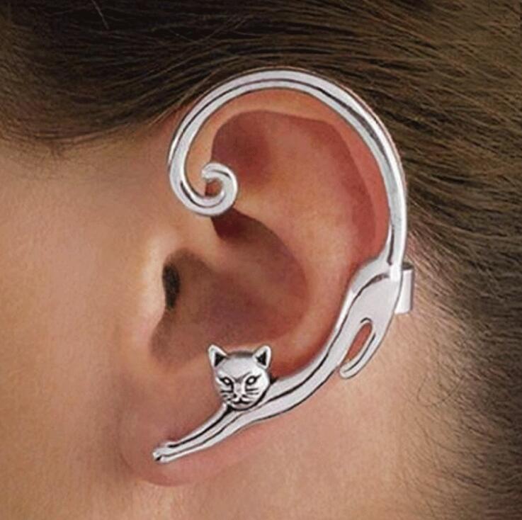 FREE GIFT with a purchase of any full price Non discounted item: Cute Cat Clip on Earrings, Ear Cuff Earrings for Women, Ear Wrap Ear cuff.