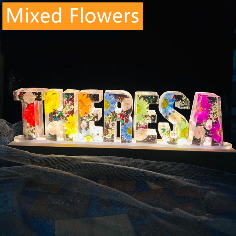 20% OFF. You may choose more than one discounted item with purchase of at least one full price item. Customized A To Z Letters, Dried Flower Night Light, Creative Romantic Table Lamp, Gift for Couple and lovers.