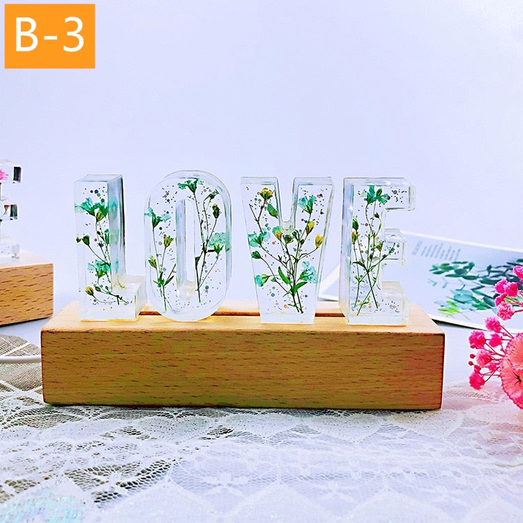 20% OFF. You may choose more than one discounted item with purchase of at least one full price item. Customized A To Z Letters, Dried Flower Night Light, Creative Romantic Table Lamp, Gift for Couple and lovers.