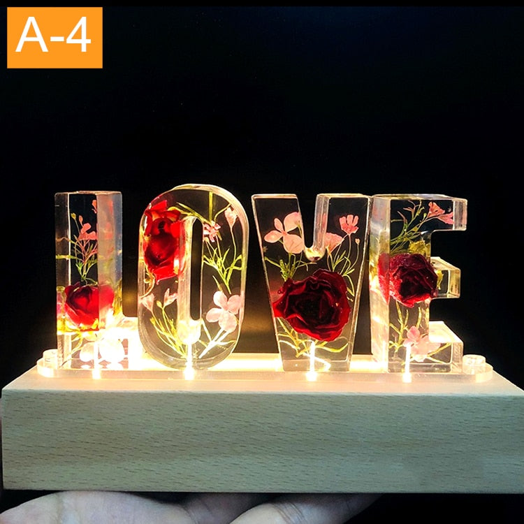 20% OFF. You may choose more than one discounted item with purchase of at least one full price item. Customized A To Z Letters, Dried Flower Night Light, Creative Romantic Table Lamp, Gift for Couple and lovers.