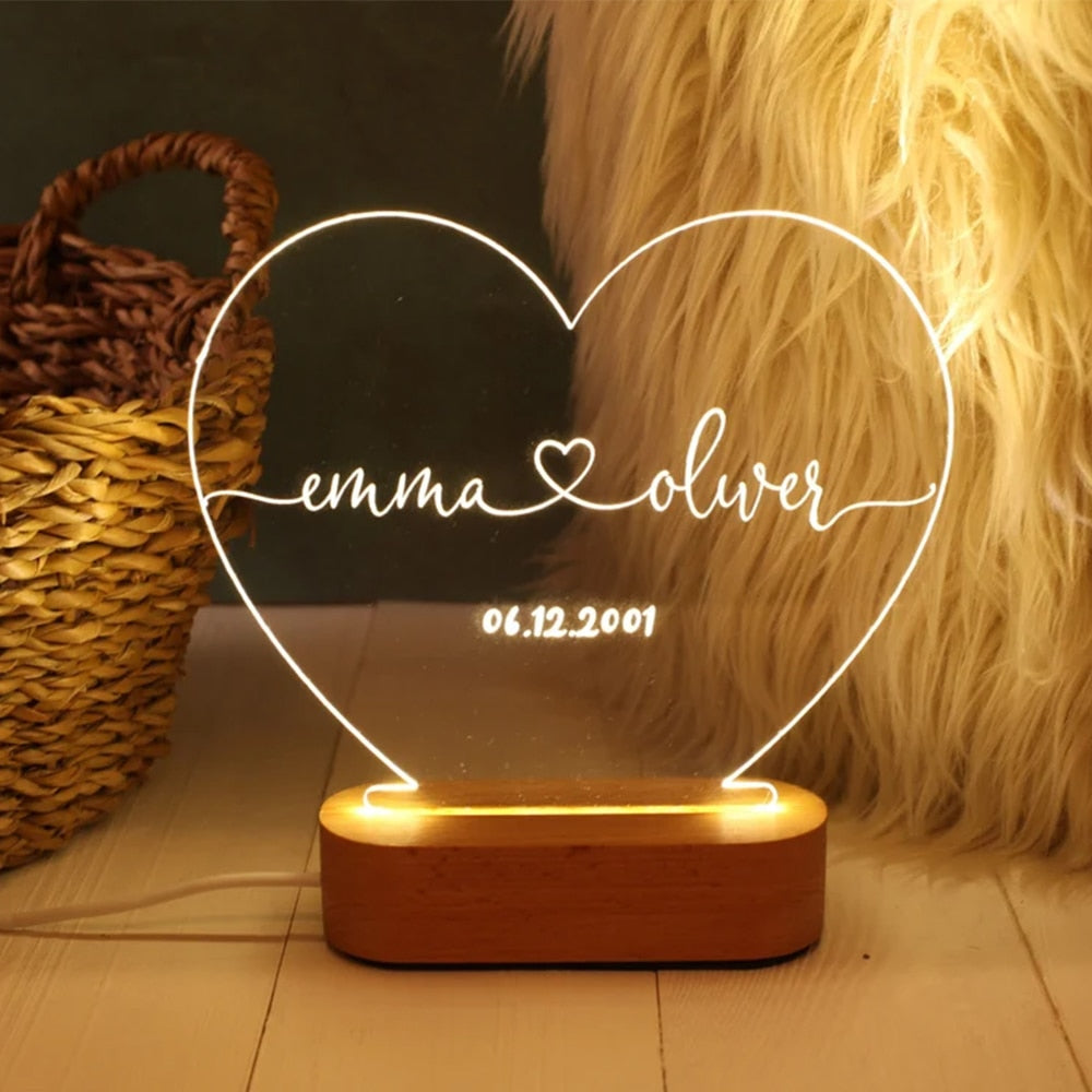 Personalized 3D Photo Lamp Custom Photo and Text Customization. Wedding, Anniversary, Birthday 3D Night Light Gifts. 15 Ordered