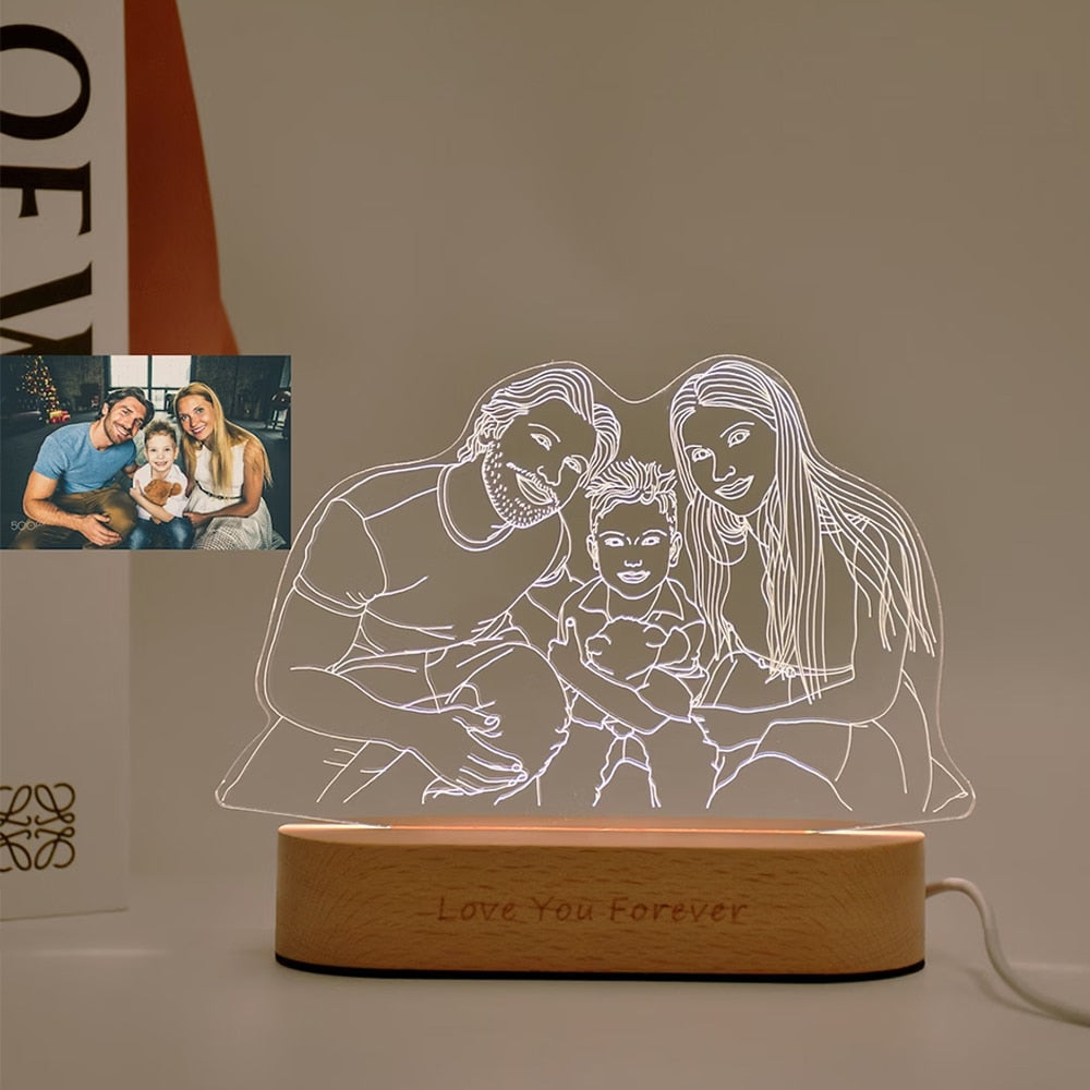 Personalized 3D Photo Lamp Custom Photo and Text Customization. Wedding, Anniversary, Birthday 3D Night Light Gifts. 15 Ordered