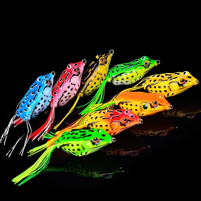 FREE GIFT with purchasing of at least one full price Non discounted item. Frog Lure Soft Tube Bait Plastic Fishing Lure with Fishing Hooks Topwater Ray Frog Artificial 3D Eyes Fishing Lures Set Fish