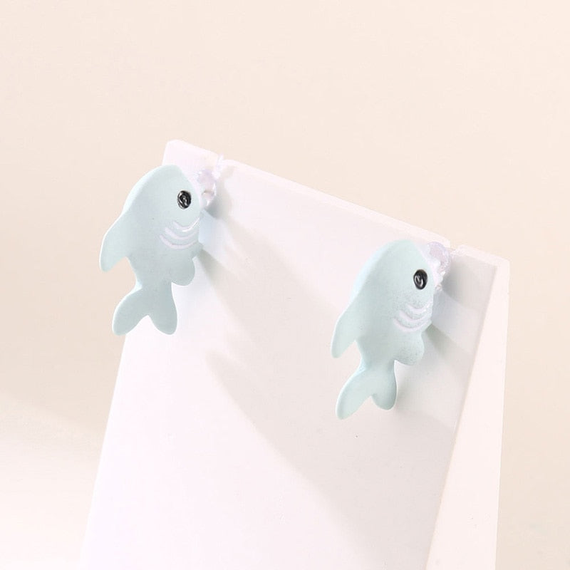 FREE GIFT - 2pcs Animal kids Earring, Cute Dinosaur, Little Dog, Whale, Clay Bite Ear Jewelry, Funny Gifts Fashion Accessories