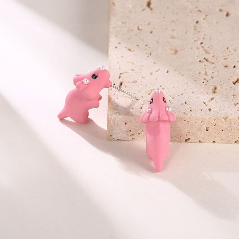 FREE GIFT - 2pcs Animal kids Earring, Cute Dinosaur, Little Dog, Whale, Clay Bite Ear Jewelry, Funny Gifts Fashion Accessories