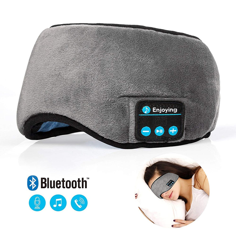 Bluetooth Sleeping Headphones, Eye Mask Sleep Headphones, Bluetooth Headband, Soft Elastic Comfortable Wireless Music Earphones with Microphone.