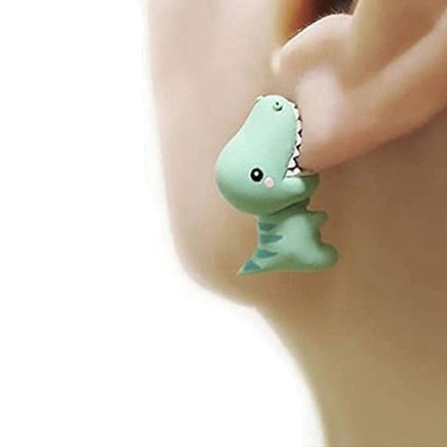 FREE GIFT - 2pcs Animal kids Earring, Cute Dinosaur, Little Dog, Whale, Clay Bite Ear Jewelry, Funny Gifts Fashion Accessories