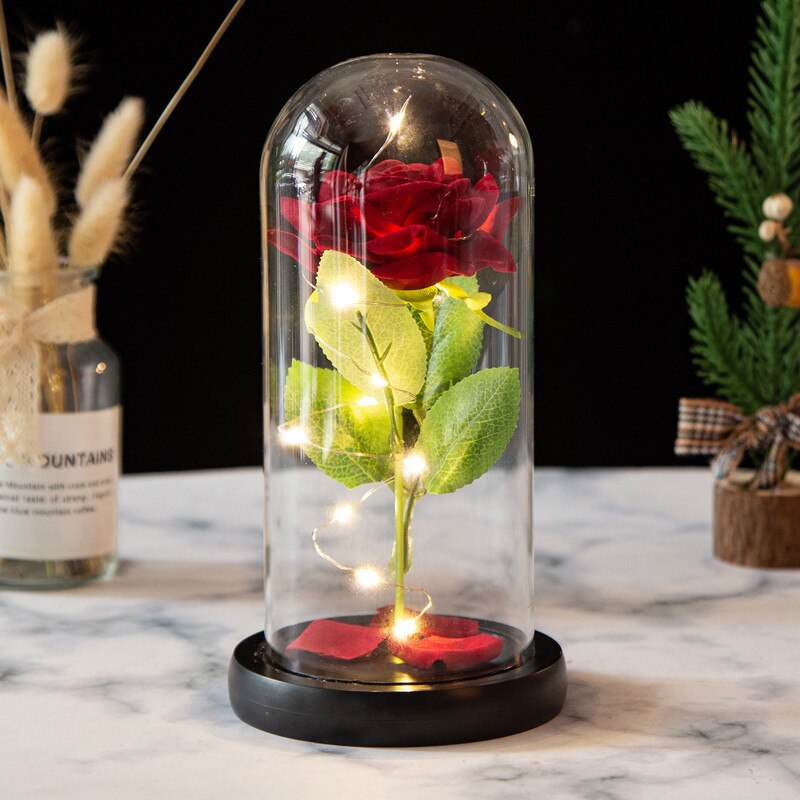 Romantic Eternal Rose Led Night Lamp, Bedroom Bedside Lights. AAA Battery Powered, Batteries not Included.