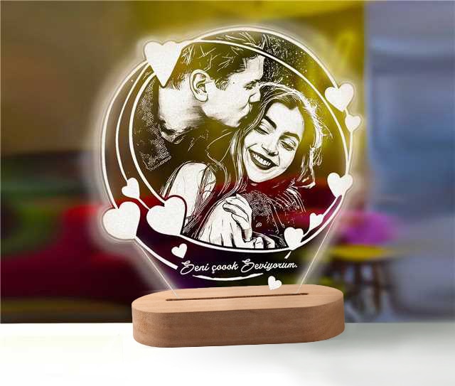 Personalized 3D Photo Lamp Custom Photo and Text Customization. Wedding, Anniversary, Birthday 3D Night Light Gifts. 15 Ordered