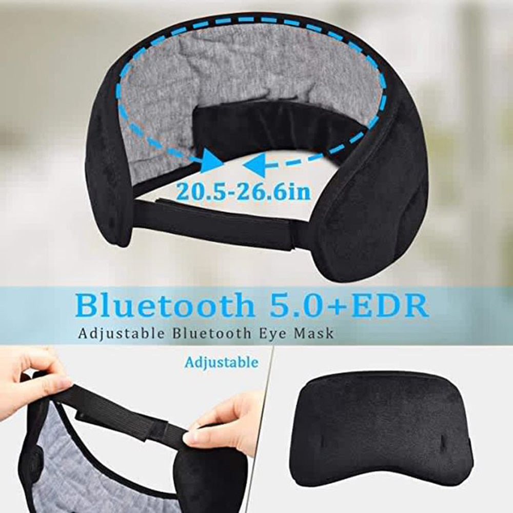 Bluetooth Sleeping Headphones, Eye Mask Sleep Headphones, Bluetooth Headband, Soft Elastic Comfortable Wireless Music Earphones with Microphone.