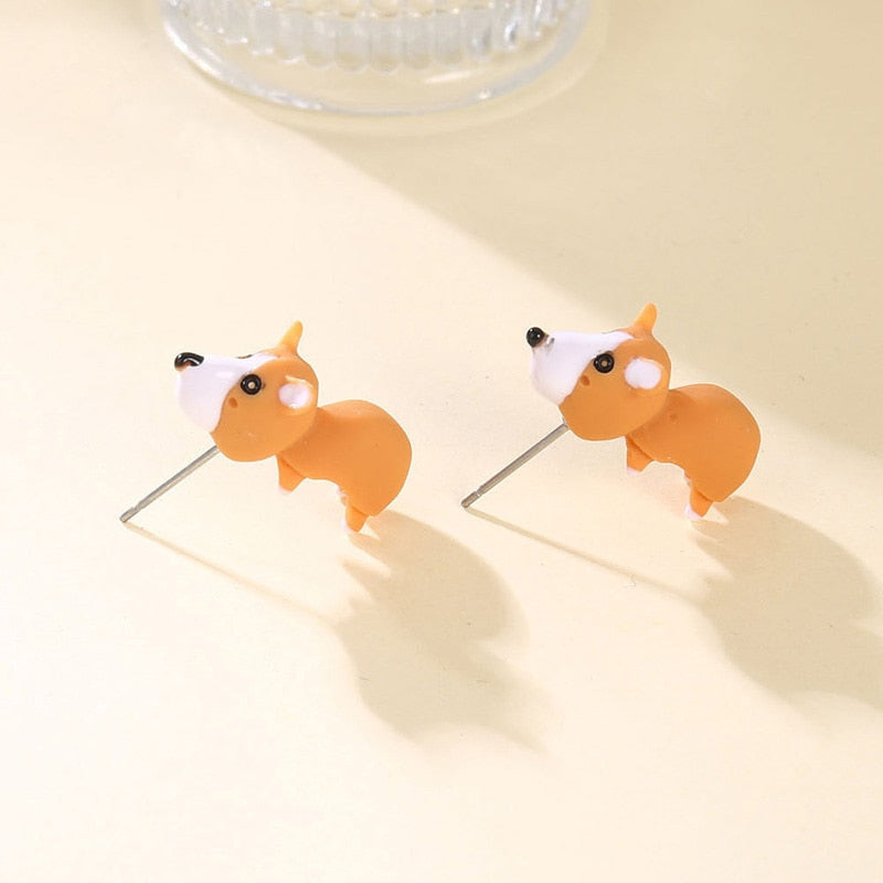 FREE GIFT - 2pcs Animal kids Earring, Cute Dinosaur, Little Dog, Whale, Clay Bite Ear Jewelry, Funny Gifts Fashion Accessories