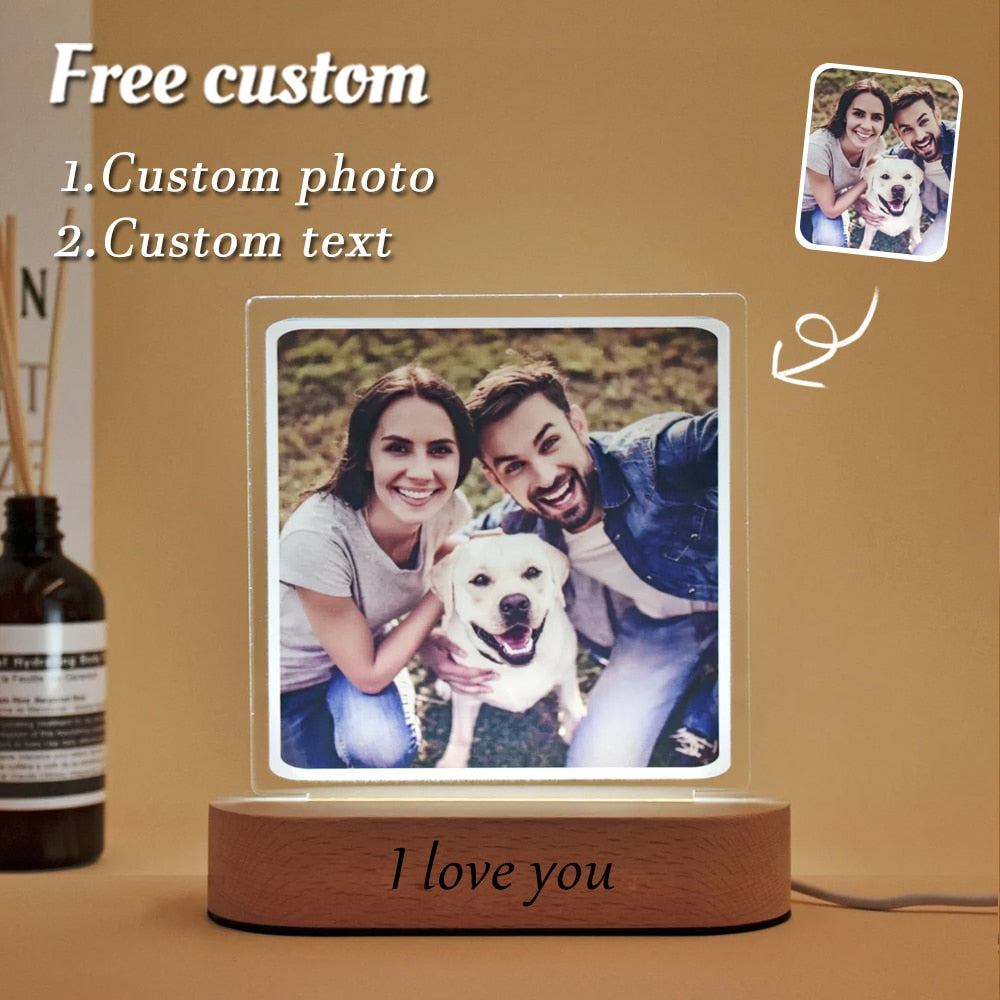 Personalized 3D Photo Lamp Custom Photo and Text Customization. Wedding, Anniversary, Birthday 3D Night Light Gifts. 15 Ordered