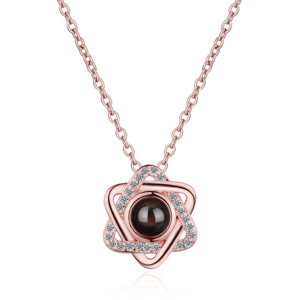 20% OFF. You may choose more than one discounted item with purchase of at least one full price item. 100 Languages I Love You Pendant Hexagram Projection Necklace with Luxury Rose Gift Box New Romantic Accessories