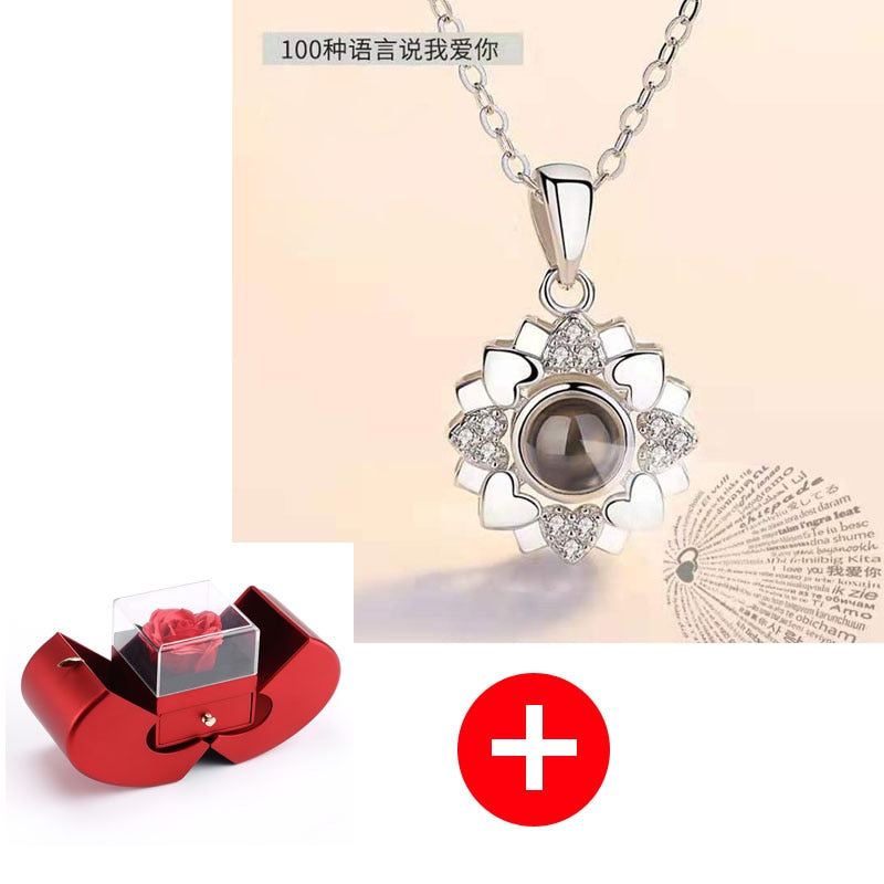 Eternal Flower Apple Jewelry Bo, Rose Flower Birthday Gift